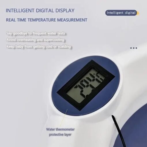 Baignoire Bébé, Pliable Ultra Compacte avec thermomètre intégré et coussin - Image 6