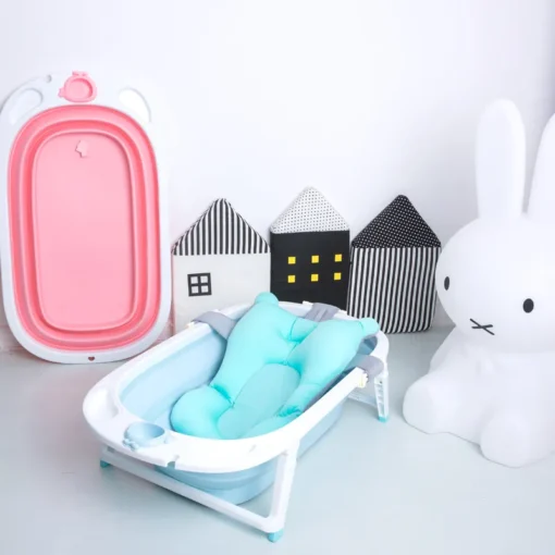 Nouveau-né pliant bébé baignoire lavage bassin en plastique ensemble complet bébé baignoire Portable facile à utiliser bébé infantile pliable baignoire - Image 2