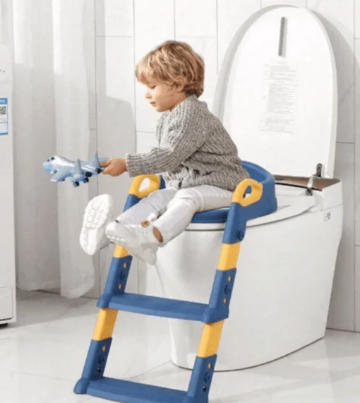 Pot D'entraînement Siège avec Étape Tabouret Échelle, Siège d'entraînement pliable avec poignées, Hauteur réglable pour les tout-petits